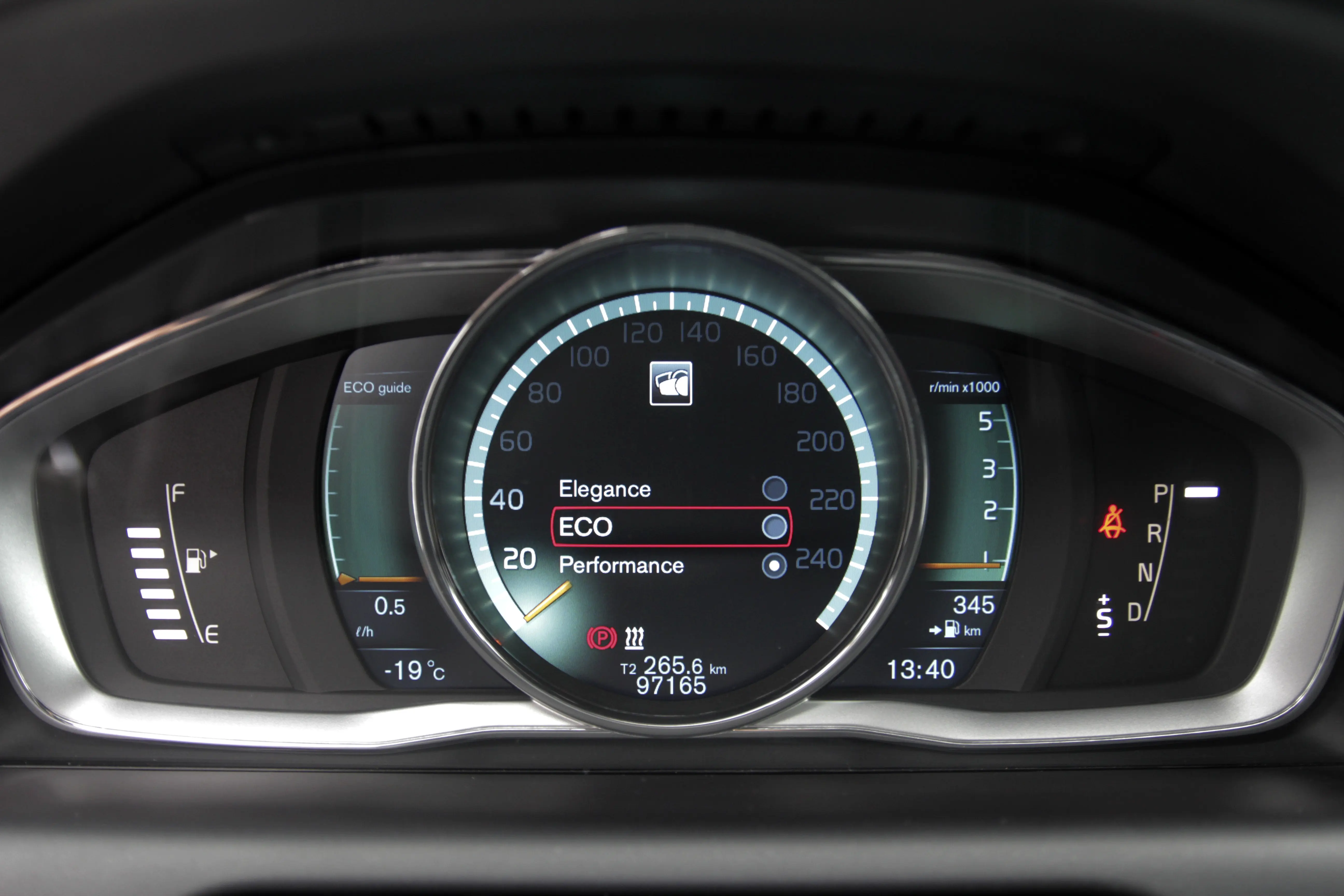 Eco mode on car dashboard