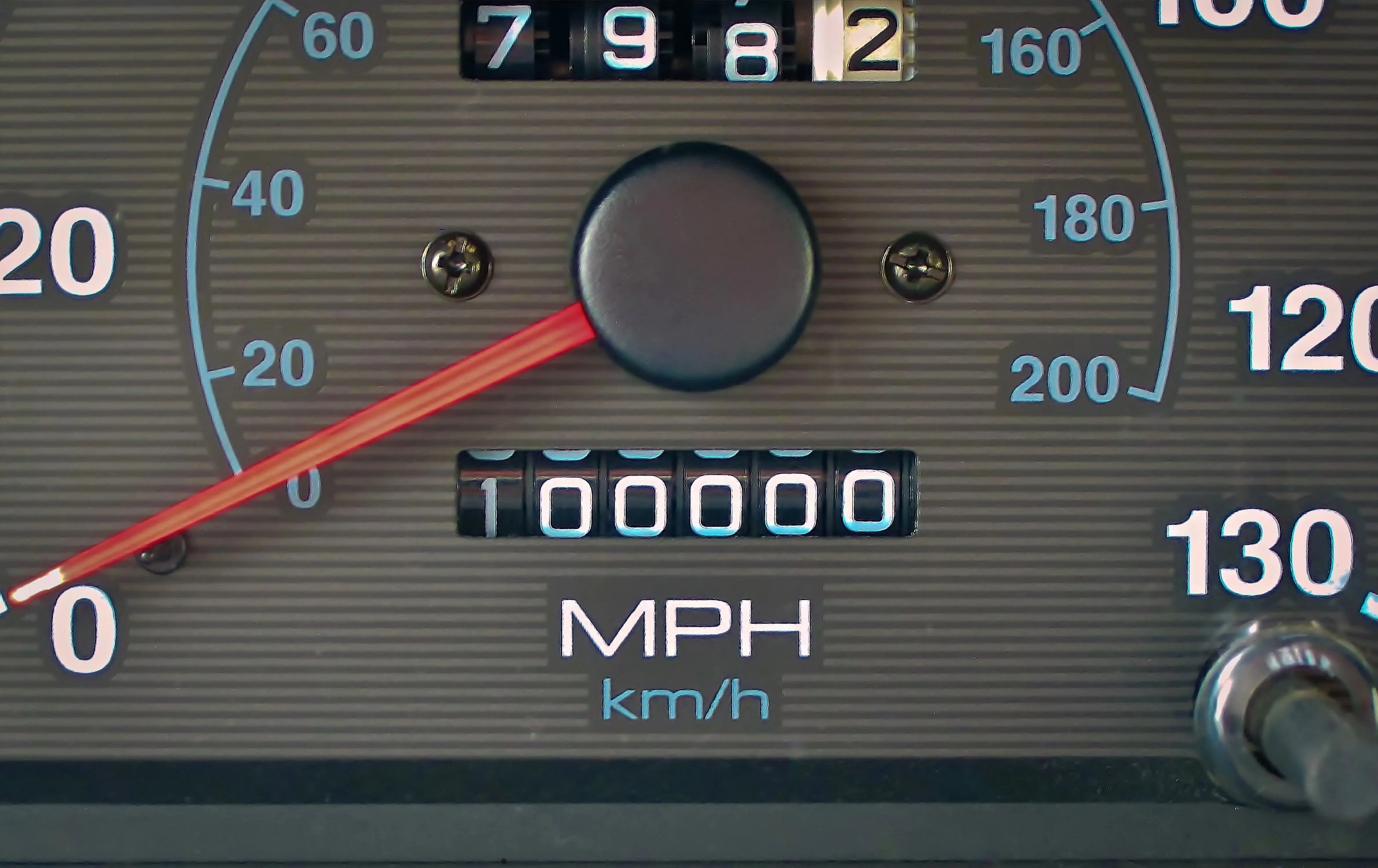 Mileage on car dashboard
