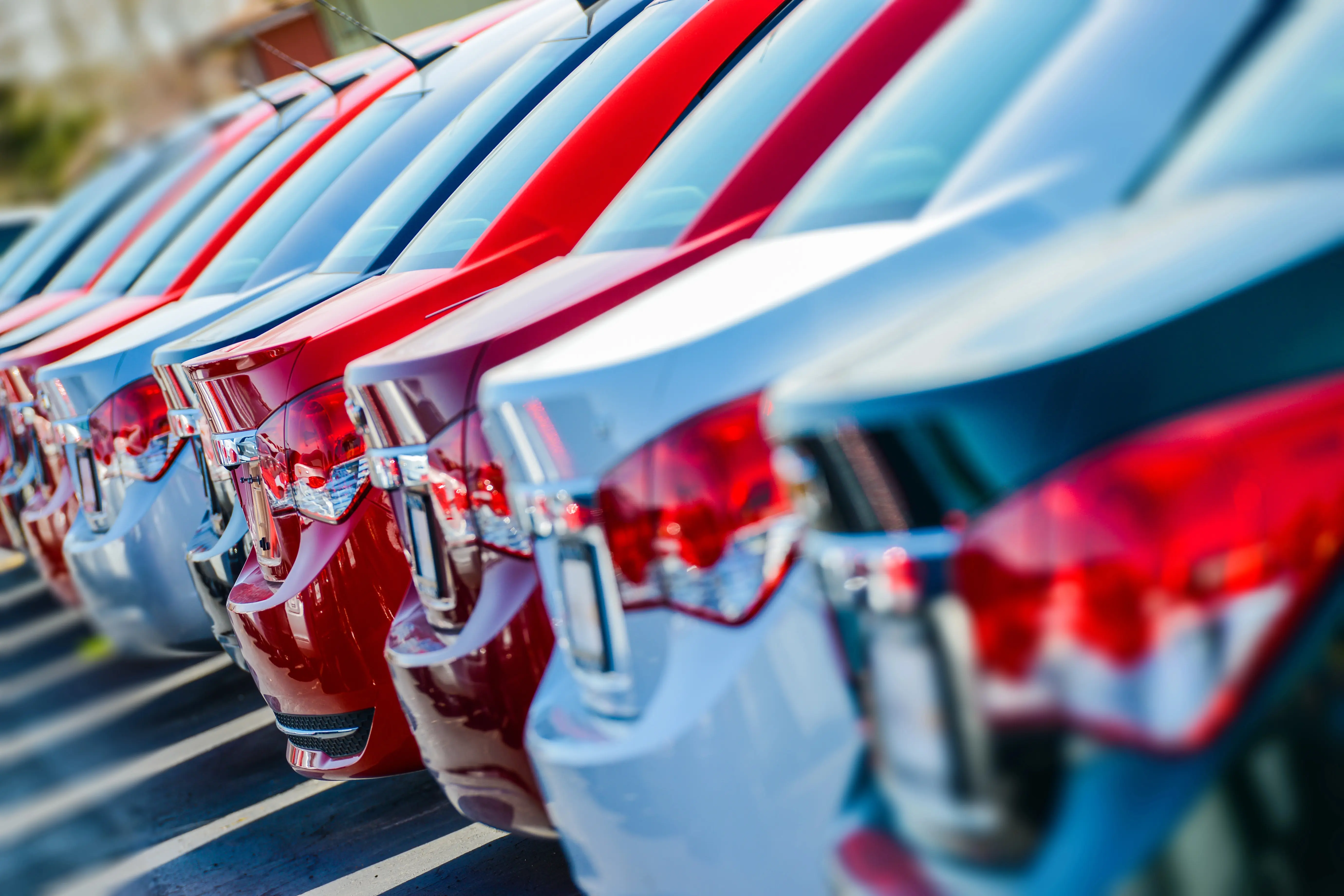 new cars at a dealership