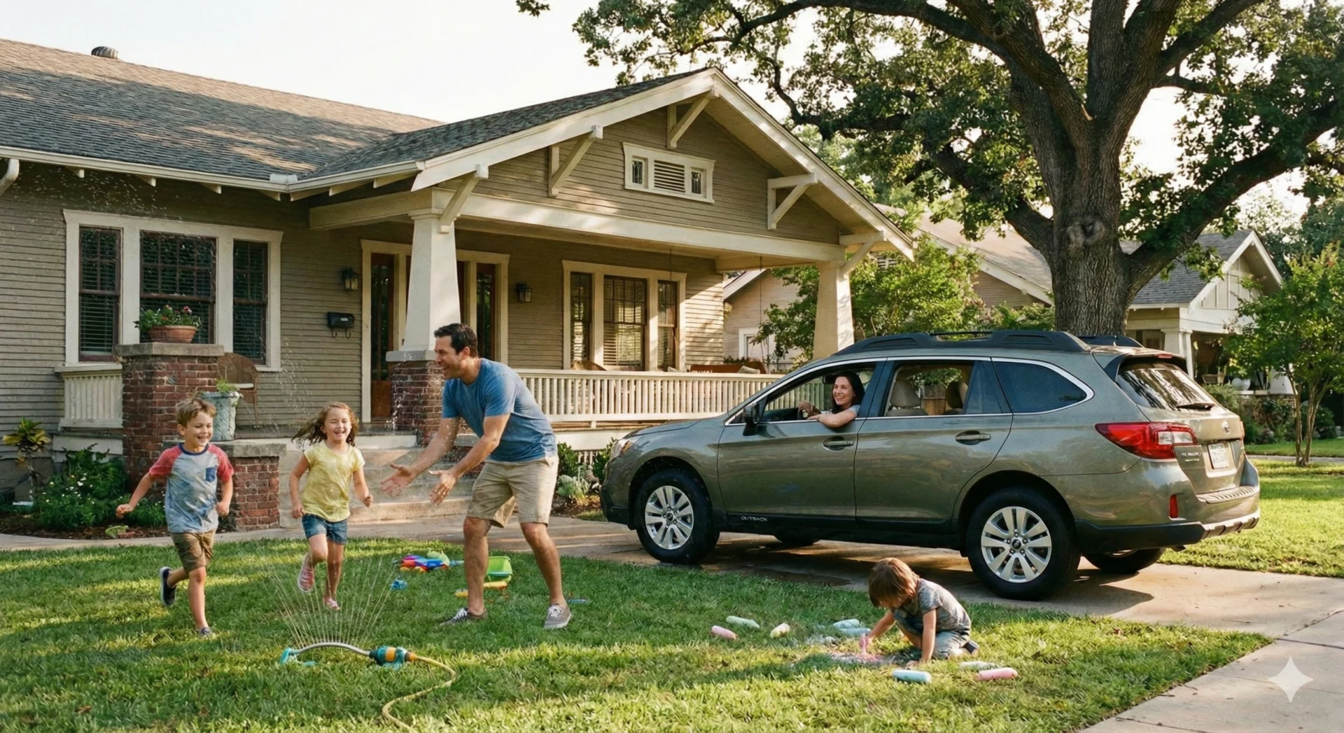 Family playing in yard scaled