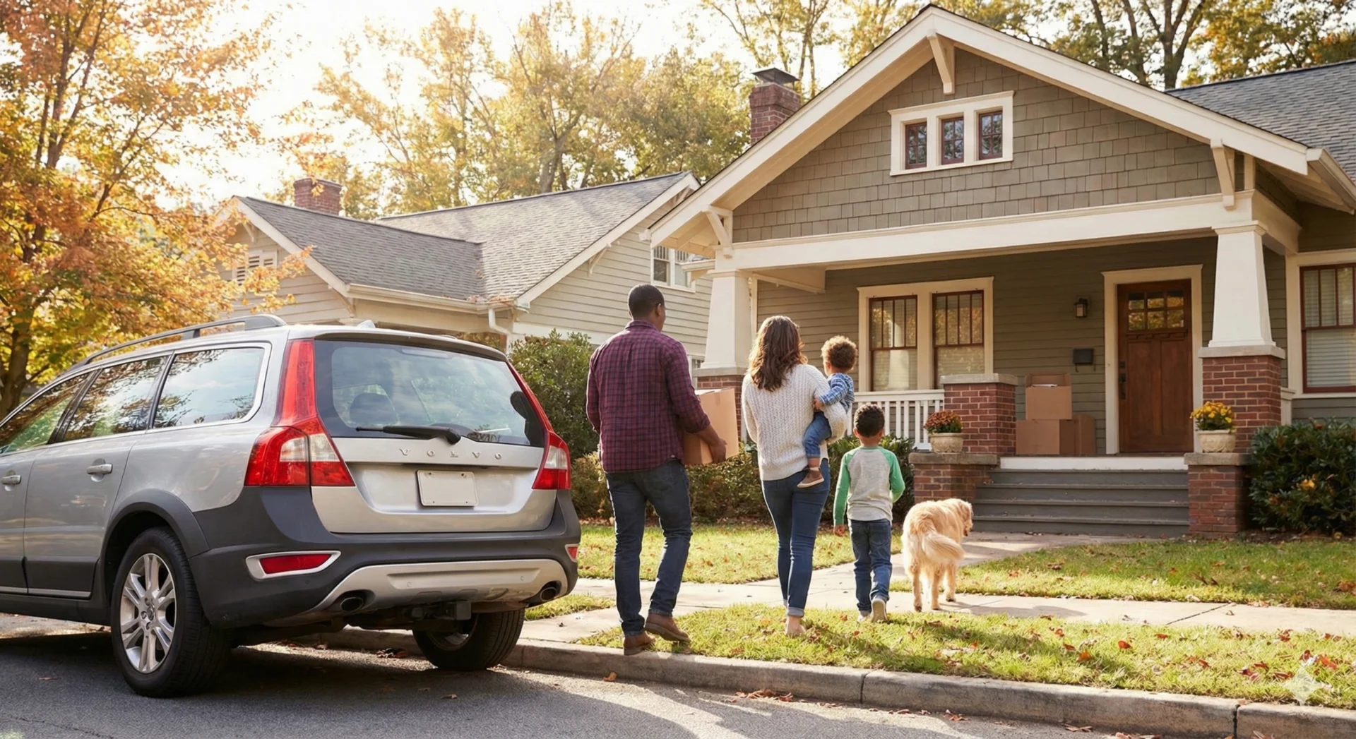 Family walking into home scaled